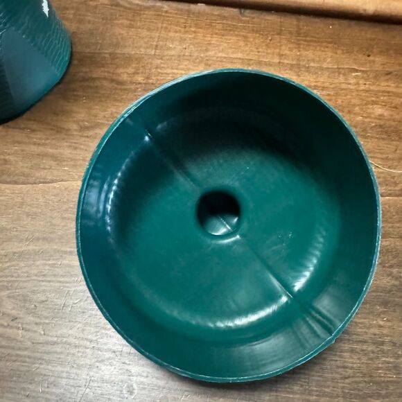 Vtg Breamco Blow Mold Rose w Faux Wicker Toilet Paper Holder Hunter Green - Picture 7 of 10